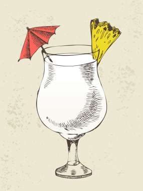 pina colada ile ananas kokteyli