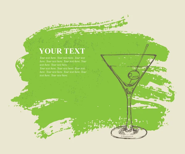 Iced cocktail on green background Stock Illustration