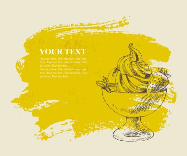 Dondurmalı çilek grunge zemin üzerine.