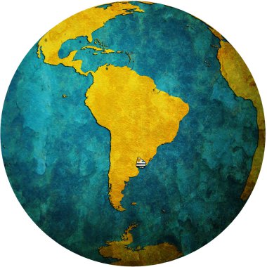 harita Uruguay bayrağı