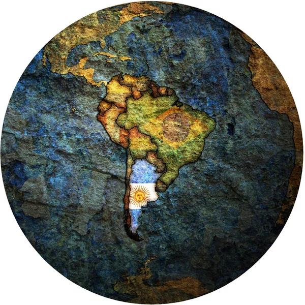 Argentin zászlót a globe megjelenítése — Stock Fotó