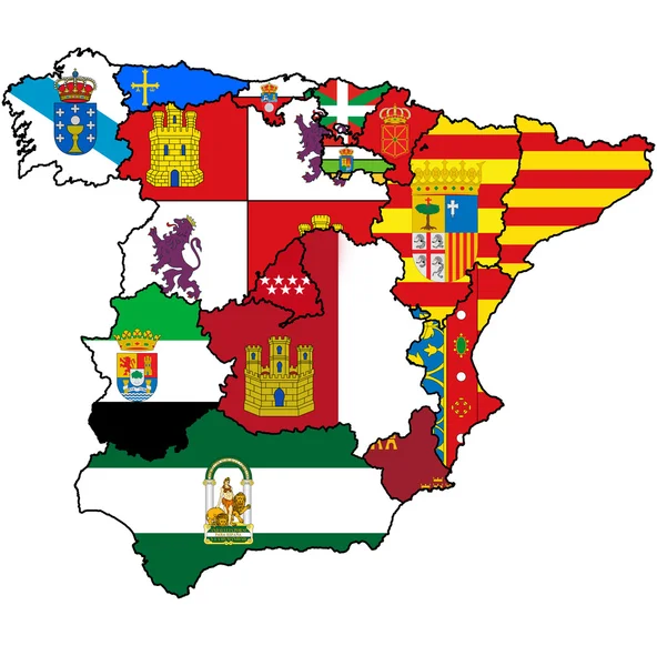 Mapa de administración de España — Foto de Stock