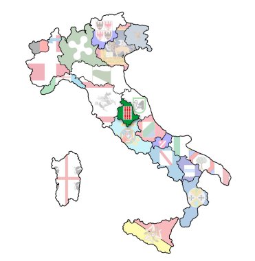 umbria bölgesinin ile İtalya Haritası