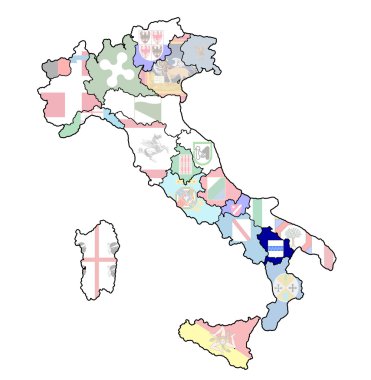 basilicata bölge ile İtalya Haritası
