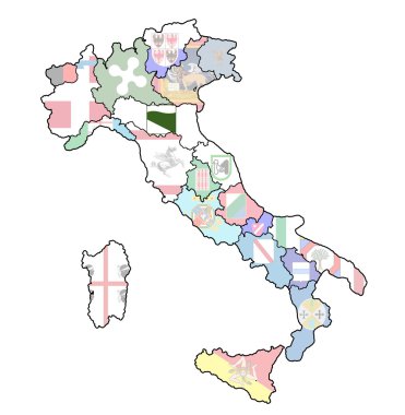 harita İtalya ile emilia romagna bölgesi