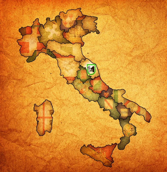 マルケ州とイタリアの地図 — ストック写真