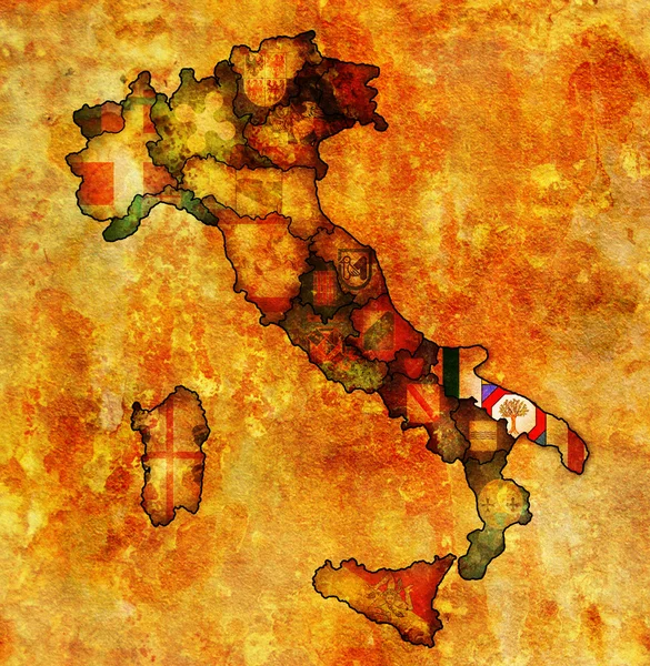 Mapa de italia con la región de Apulia — Foto de Stock