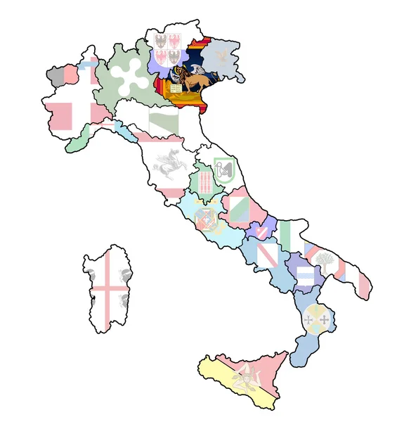 Map of italy with veneto region — Stock Photo, Image