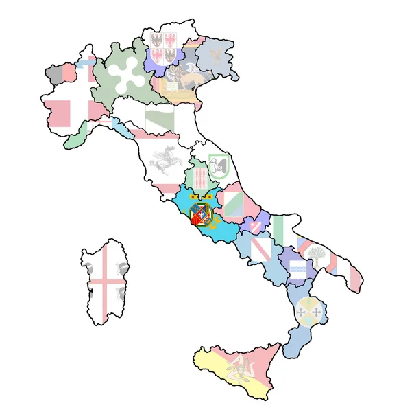 Mapa Itálie s regionem lazio — Stock fotografie