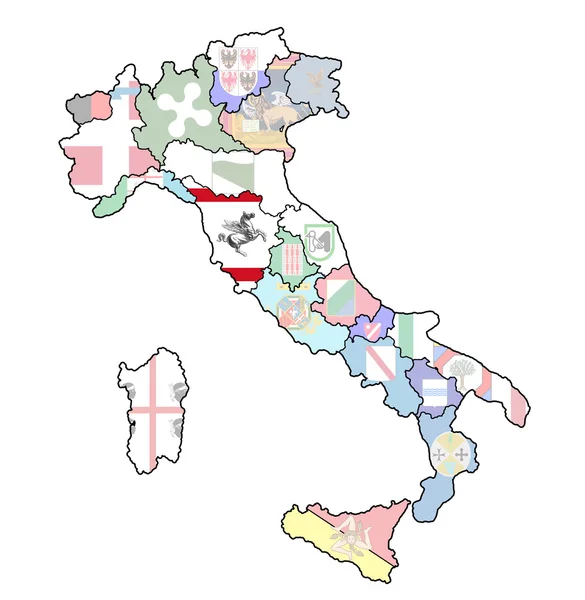 Mapa de itália com a região da Toscana — Fotografia de Stock