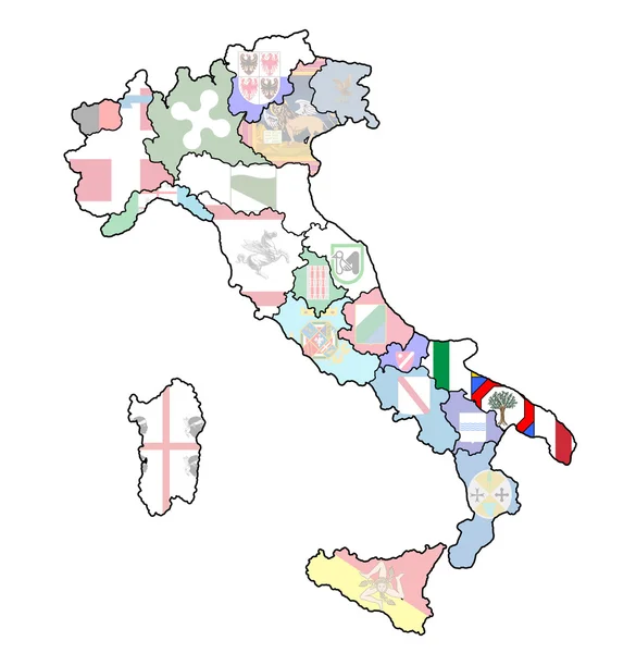 Map of italy with apulia region — Stock Photo, Image