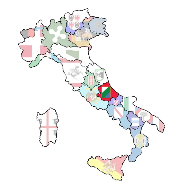 Abruzzo 지역 이탈리아의 지도 — 스톡 사진