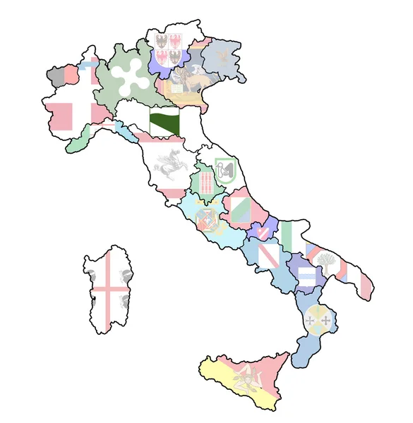 Kart over itali med Emilia romagna-regionen – stockfoto