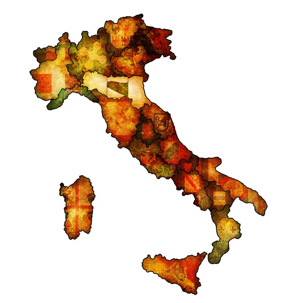 Map of italy with emilia romagna region — Stock Photo, Image