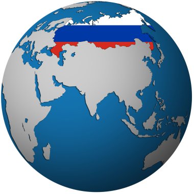 harita üzerinde Rusya
