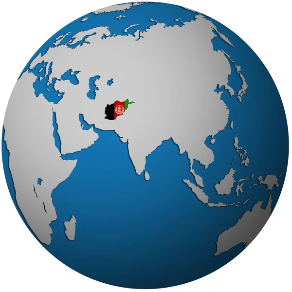 Afghanistan sur la carte du globe — Photo