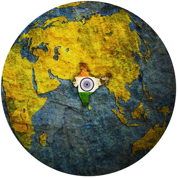 India on globe map — Stock Photo, Image