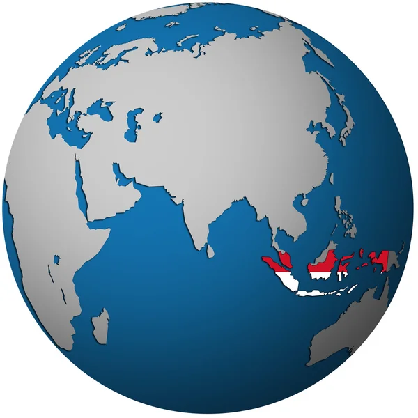 Indonesia on globe map — Stock Photo, Image