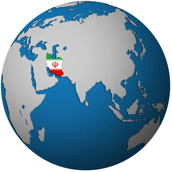 Iran sur la carte du globe — Photo