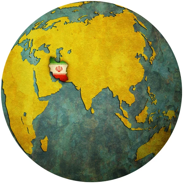 Iran on globe map — Stock Photo, Image