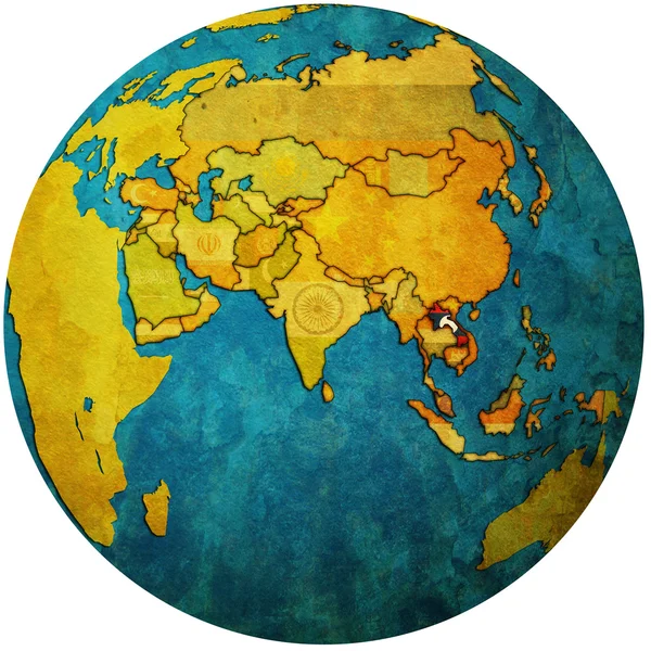 世界地図ラオス — ストック写真