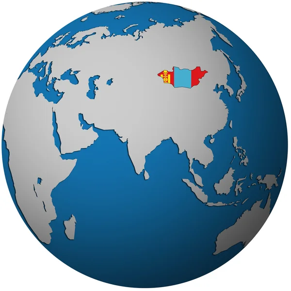 Mongolia on globe map — Stock Photo, Image