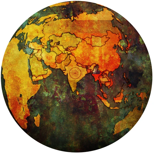 Mimetica sulla mappa del globo — Foto Stock