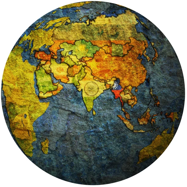 Mimetica sulla mappa del globo — Foto Stock