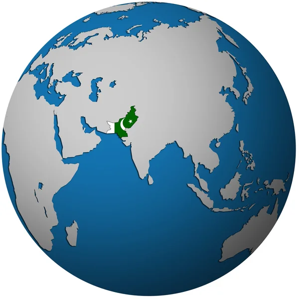 Pakistan na mapie świata — Zdjęcie stockowe