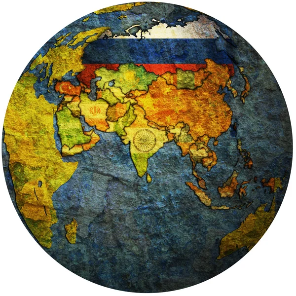 Russie sur la carte du globe — Photo