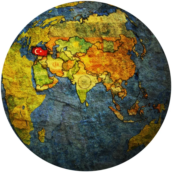 Pavo en el mapa del globo —  Fotos de Stock