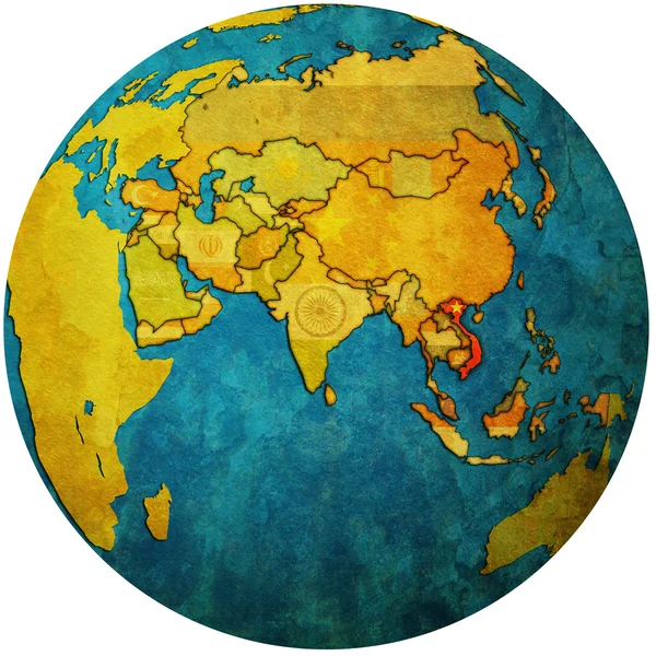 Viascar sulla mappa del globo — Foto Stock