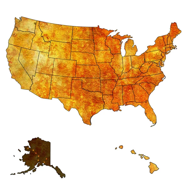 Alaska en el mapa de usa — Foto de Stock