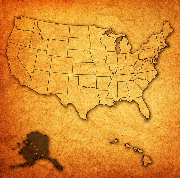 Alaska on map of usa — Stock Photo, Image