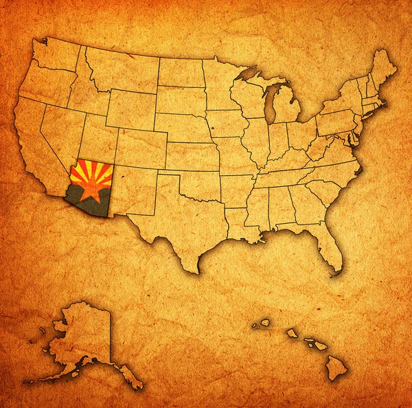 Arizona ABD haritası üzerinde — Stok fotoğraf
