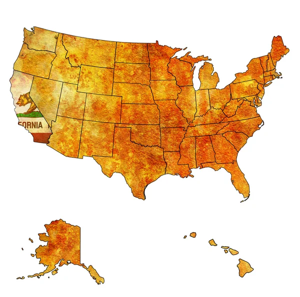 California op de kaart van de v.s. — Stockfoto