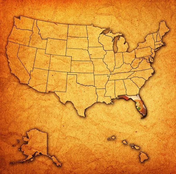 Florida en el mapa de usa — Foto de Stock