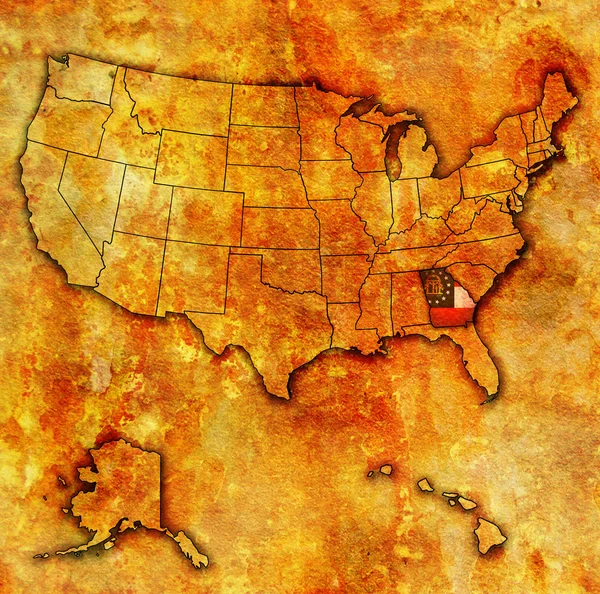 Georgia en el mapa de usa — Foto de Stock