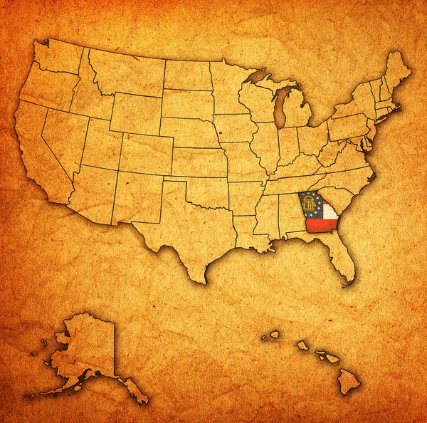 Georgia en el mapa de usa —  Fotos de Stock