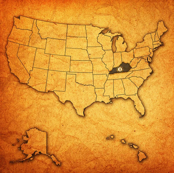 Kentucky on map of usa — Stock Photo, Image