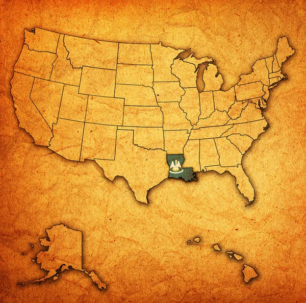 Louisiana en el mapa de usa — Foto de Stock