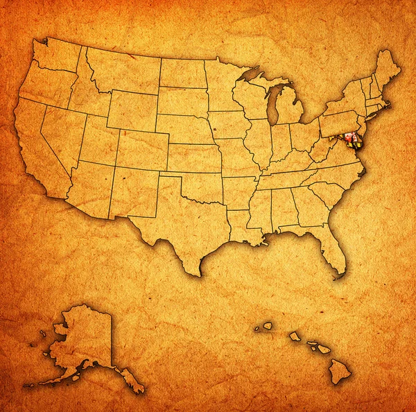 Maryland sulla mappa di usa — Foto Stock