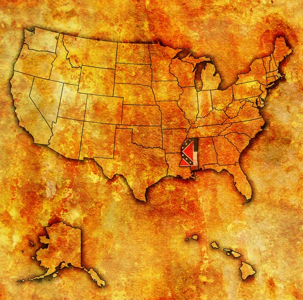 Mississippi sur la carte de usa — Photo