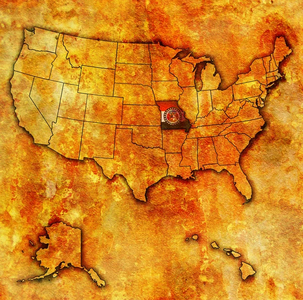 Missouri usa haritası üzerinde — Stok fotoğraf