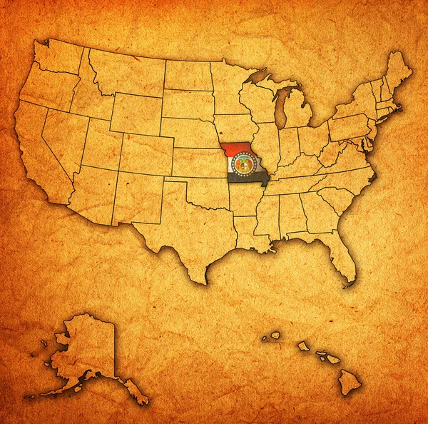 Missouri auf der Karte der Vereinigten Staaten — Stockfoto