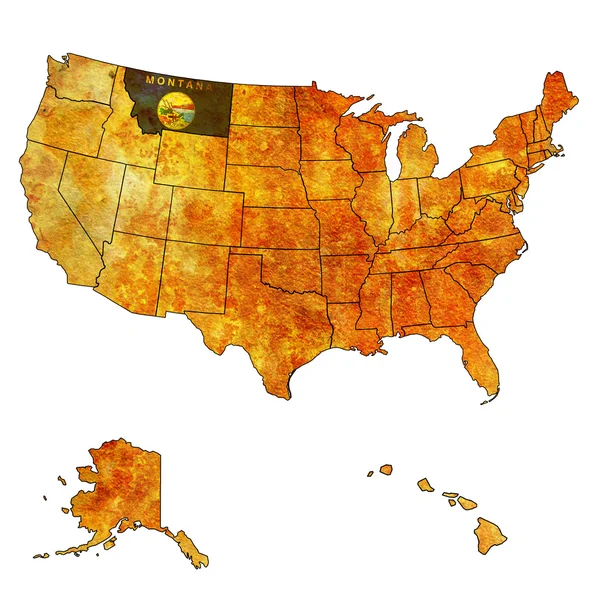 Montana en el mapa de usa —  Fotos de Stock