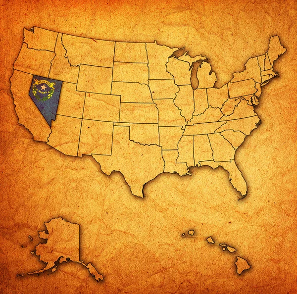 Nevada op kaart van de v.s. — Stockfoto