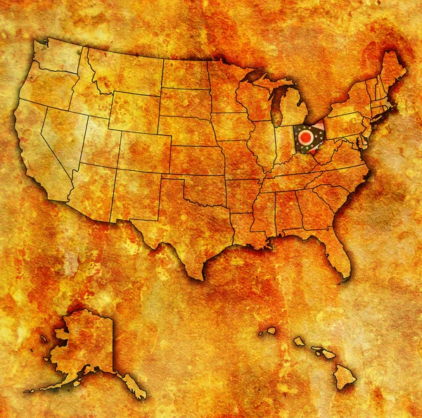 Ohio en el mapa de usa — Foto de Stock