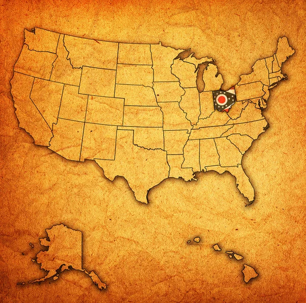 Ohio на карте США — стоковое фото