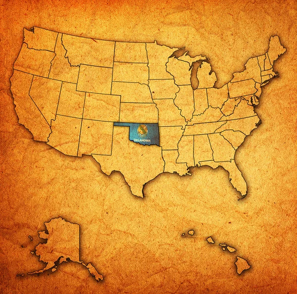 Oklahoma on map of usa — Stock Photo, Image